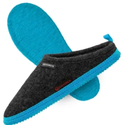 Giesswein Woolpops - Pantoffels - Anthrazit/Türkis -Aanbiedingen Comfort Voet Winkel 25716558946a46cab55bd75544349cbe scaled