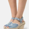 Rag & Bone Santiago Wedge - Sandalen Met Hoge Hak - Light Denim