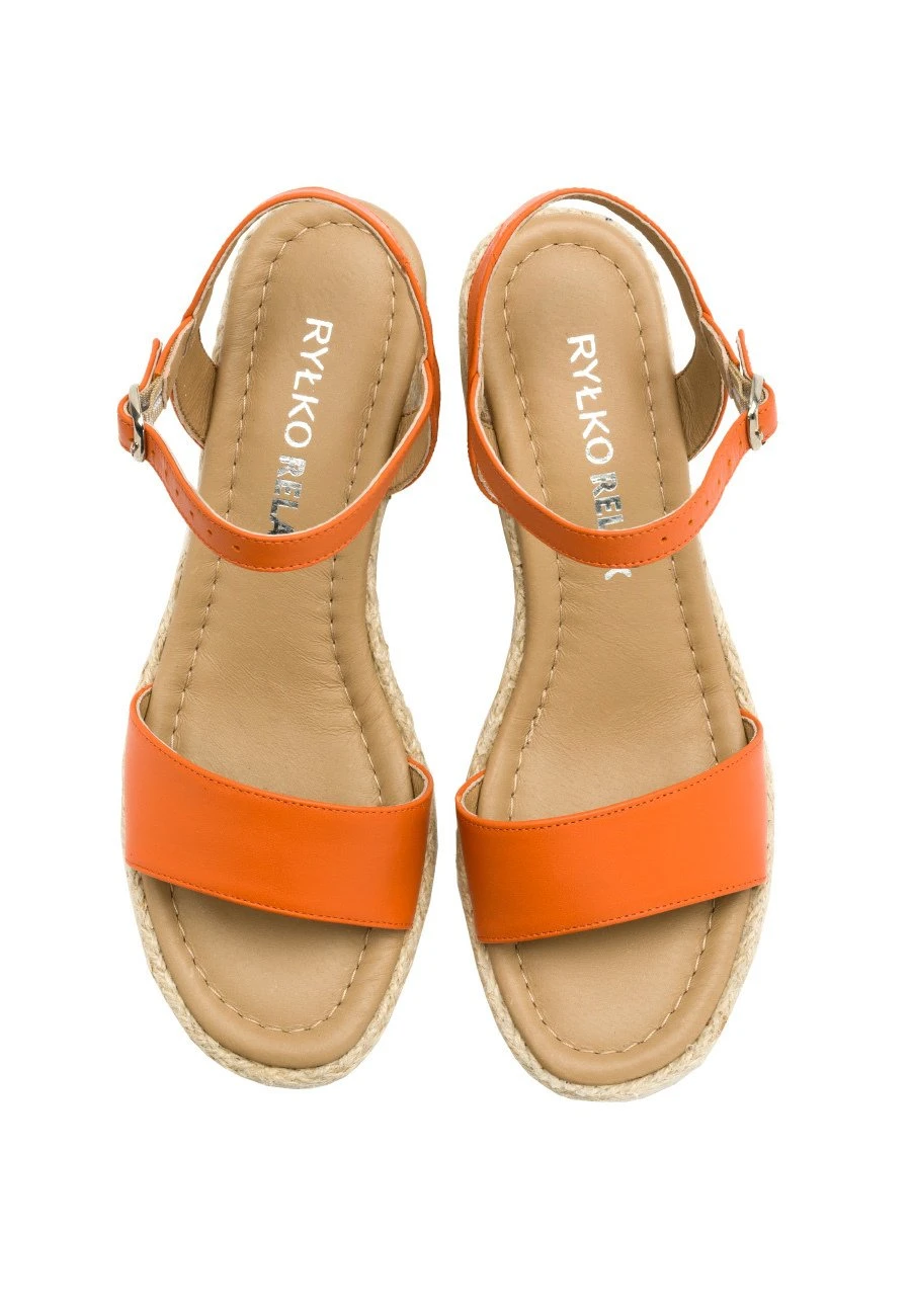 Sandalen Met Sleehak - Pomarańczowy 3 Sandalen Met Sleehak - Pomarańczowy - Afbeelding 3