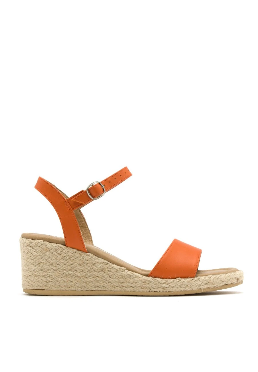 Sandalen Met Sleehak - Pomarańczowy 1 Sandalen Met Sleehak - Pomarańczowy