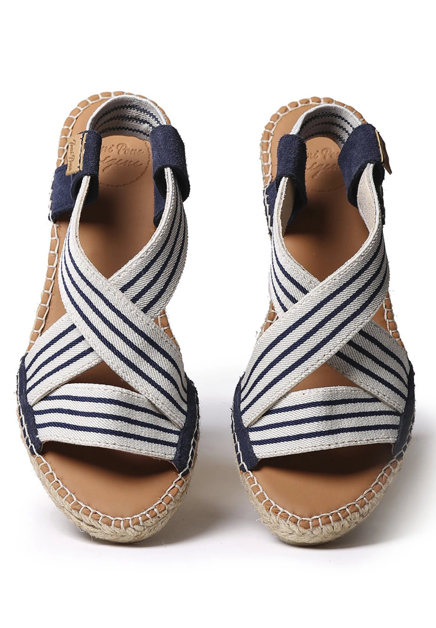 Toni Pons Tina - Sandalen Met Sleehak - Ecru-Navy 2 Toni Pons Tina - Sandalen Met Sleehak - Ecru-Navy - Afbeelding 2