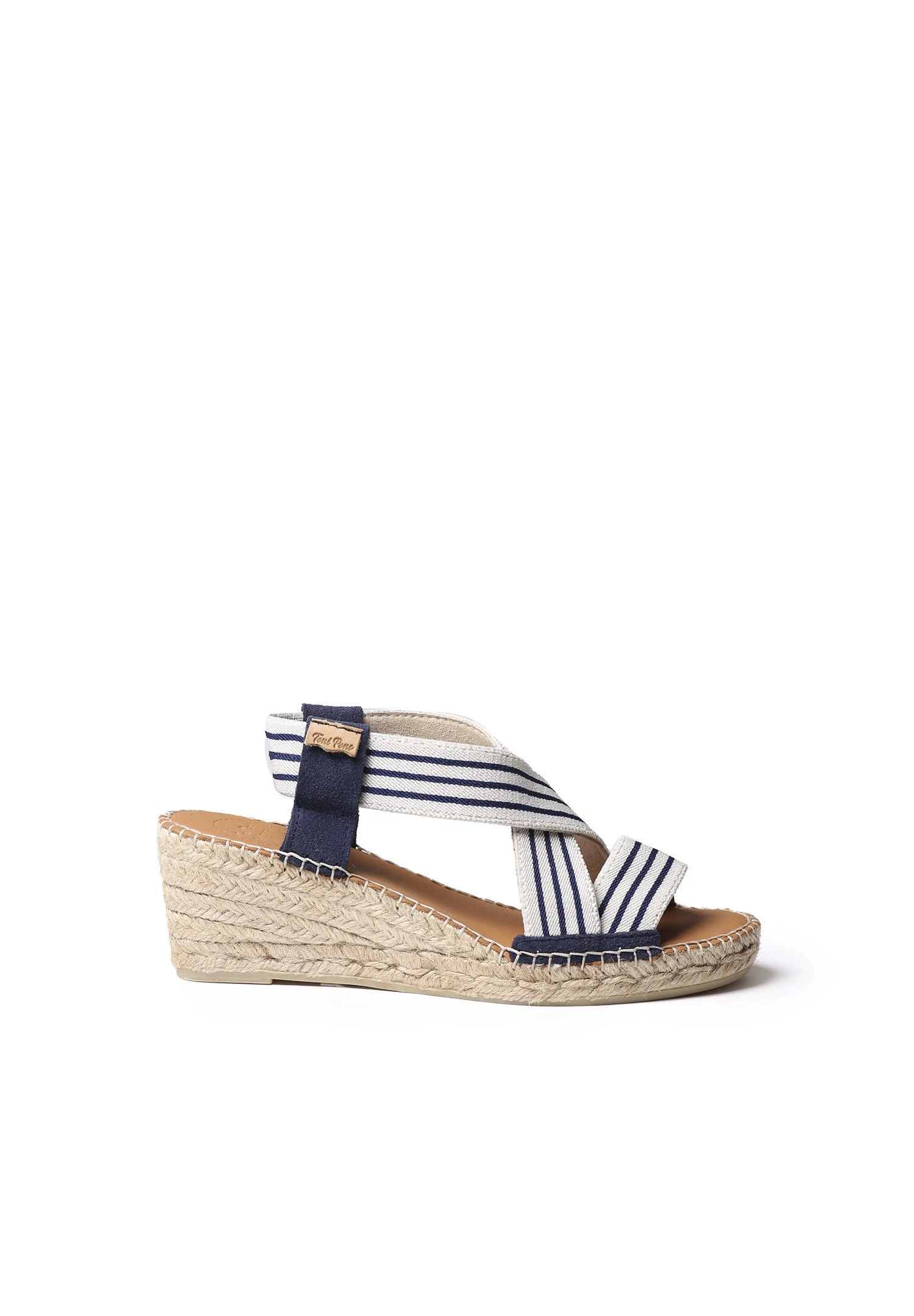 Toni Pons Tina - Sandalen Met Sleehak - Ecru-Navy 3 Toni Pons Tina - Sandalen Met Sleehak - Ecru-Navy - Afbeelding 3
