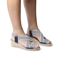 Toni Pons Tina - Sandalen Met Sleehak - Ecru-Navy