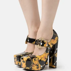 Plateaupumps - Black/Gold